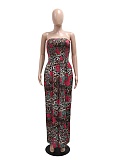 Sexy Tube Top Fashion Print Loose Jumpsuit For Women