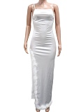 White Summer Fashion Sexy Backless Slim Fit Feather Edge Lace-Up Dress For Women