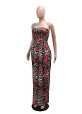 Sexy Tube Top Fashion Print Loose Jumpsuit For Women