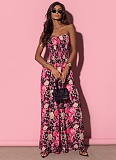 Sexy Tube Top Fashion Print Loose Jumpsuit For Women