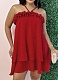 Sexy Lace-Up Solid Color Ruffled Suspender Dress For Women
