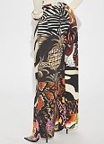 New Summer Floral Leopard Print Loose Straight Trousers