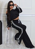 New Style Casual Women'S Loose Webbing Long-Sleeved Tops And Trousers Two-Piece Suit