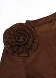 Fashion Round Neck Short Sleeve Top Slit Pleated Skirt Two Piece Suit For Women