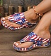 Large Size Wedge Heel Slippers For Women 2025 Summer New Style Flag Flip Flops