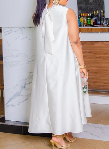 Fashion Round Neck Sleeveless Loose Sequined Dress For Women