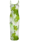 Women's Temperament Casual Printed Suspender Dress