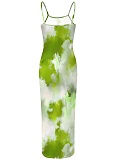 Women's Temperament Casual Printed Suspender Dress
