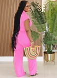 Casual Solid Color Buckle Turndown Collar Regular Jumpsuits