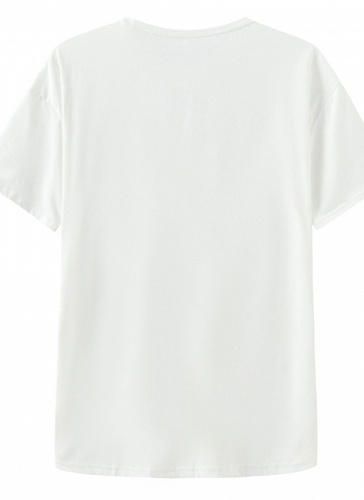 Round Neck Short Sleeve Leopard Print Cherry Letter Print Summer New T-Shirt