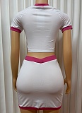 Street Letter Print Hot Girl Navel Top Sexy Hip Skirt Two-Piece Set