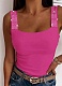 Sexy Rose Red Perm Diamond Slim Fit Sports Vest