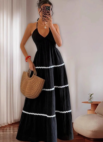 New Style Backless Sexy Loose Halter Neck Dress For Women