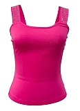 Sexy Rose Red Perm Diamond Slim Fit Sports Vest