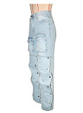 2025 Fashion Multi-pockets Straight Jeans SH-391383