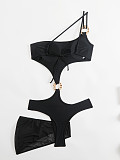 Women's one-shoulder one-piece swimsuit three-piece sexy bikini MJ-1013