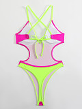 Women's solid-color one-piece swimsuit sexy bikini MJ-1017