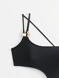 Women's one-shoulder one-piece swimsuit three-piece sexy bikini MJ-1013
