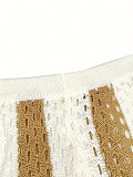 Sexy Lady's Cut-out See-through lapel knitted shorts set SH-391206