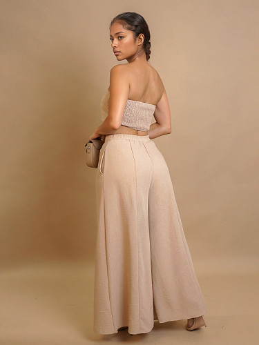 Fashion Pink Wide Leg Tank Top Pant Set ZS-0752