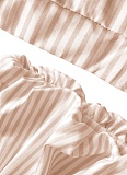 Lapel Striped Single-Breasted Sleeveless Vest Flower Bud Skirt Two-Piece Set SFY-2805