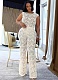 Elegant See-Through Lace Elastic Slim Fit Two-Piece Suit NY-3599