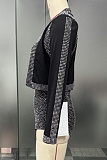 Black Elegant Rhinestone Jacket Camisole Rhinestone Shorts Three-Piece Suit NY-3508