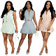 Lapel Striped Single-Breasted Sleeveless Vest Flower Bud Skirt Two-Piece Set SFY-2805