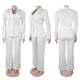 Elegant Lady Pearl Lapel Three-piece Suit Set NY-3613