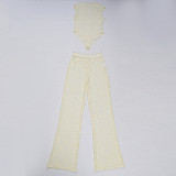 Elegant See-Through Lace Elastic Slim Fit Two-Piece Suit NY-3599