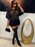 Fashion Girls V-Neck Lace Leopard Print Loose Casual T-Shirt RS-44914