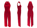 Summer Sleeveless Tops Pleated Loose Trousers Solid Color Two-Piece Suit For Women SFY-2807