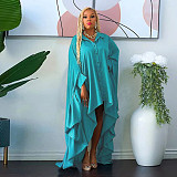 Women's solid color smock irregular bat sleeve blouse dress YF-10324