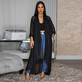 Women's casual chiffon shirt long cardigan sun-protective coat YF-10834