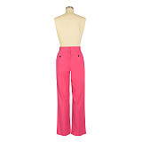 Women Linen-cotton Casual Breathable Straight-leg Pants AIL-241