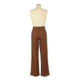 Women Linen-cotton Casual Breathable Straight-leg Pants AIL-241