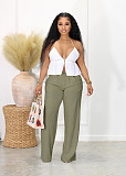 Women Linen-cotton Casual Breathable Straight-leg Pants AIL-241