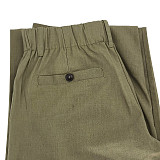 Women Linen-cotton Casual Breathable Straight-leg Pants AIL-241