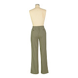 Women Linen-cotton Casual Breathable Straight-leg Pants AIL-241