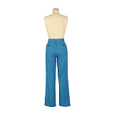 Women Linen-cotton Casual Breathable Straight-leg Pants AIL-241