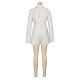 Batwing Sleeve Lapel Shirt Shorts Loose Lounge Sets AIL-324