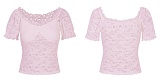 Sexy cut-out slimming one-shoulder lace crop top LDG-K2512071