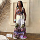 Fashion Women's printed sleeveless shirt collar wide-leg pants set YF-20158