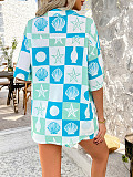 Pomixia Vacation Style contrasting color printed shorts Set LDG-D2529013