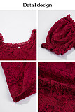 Sexy cut-out slimming one-shoulder lace crop top LDG-K2512071