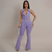 Sexy women patchwork lapel neck crop top and bodycon pants 2 pieces sets YF-10828 Sexy women patchwork lapel neck crop top and bodycon pants 2 pieces sets YF-10828