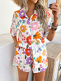 Pomixia Vacation Style contrasting color printed shorts Set LDG-D2529013