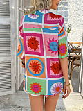 Pomixia Vacation Style contrasting color printed shorts Set LDG-D2529013