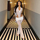 Sexy transparent lace long sleeves bodysuit and long pants 2 pieces sets YF-10835