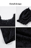 Sexy cut-out slimming one-shoulder lace crop top LDG-K2512071